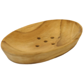 Drevená mydelnička BALI svetlá oválna