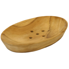 Drevená mydelnička BALI svetlá oválna
